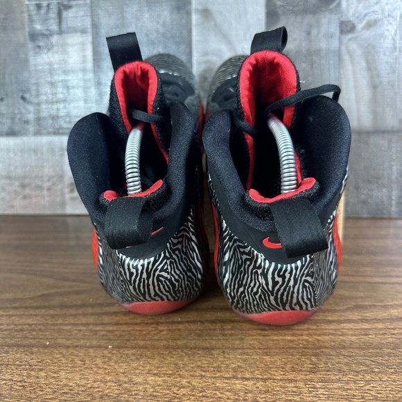 Nike Air Flightposite Exposed Zebra Size 8.5 616765-001 Red Black Silver OG Foam - Picture 4 of 6